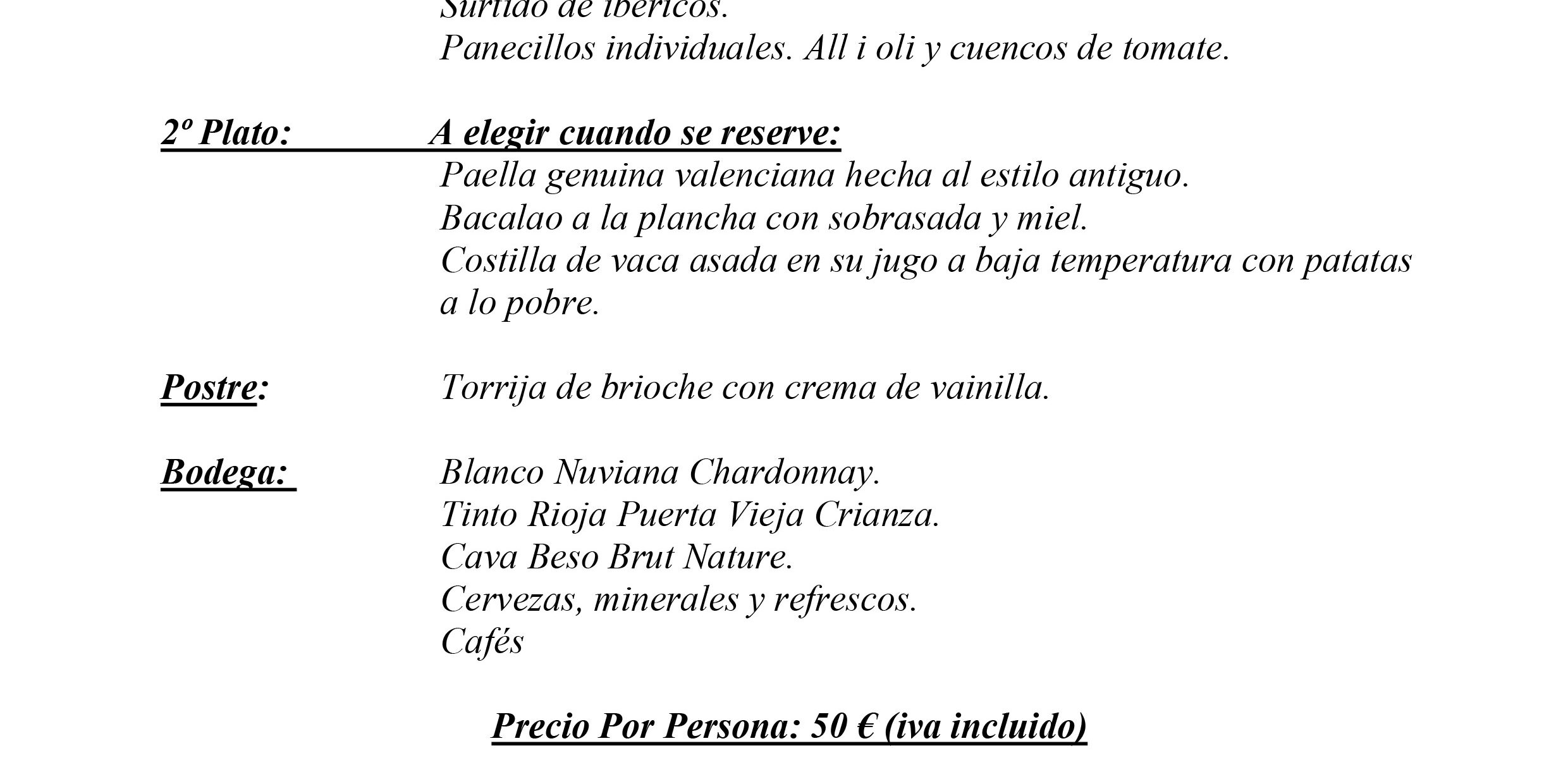 Menú San José 2020